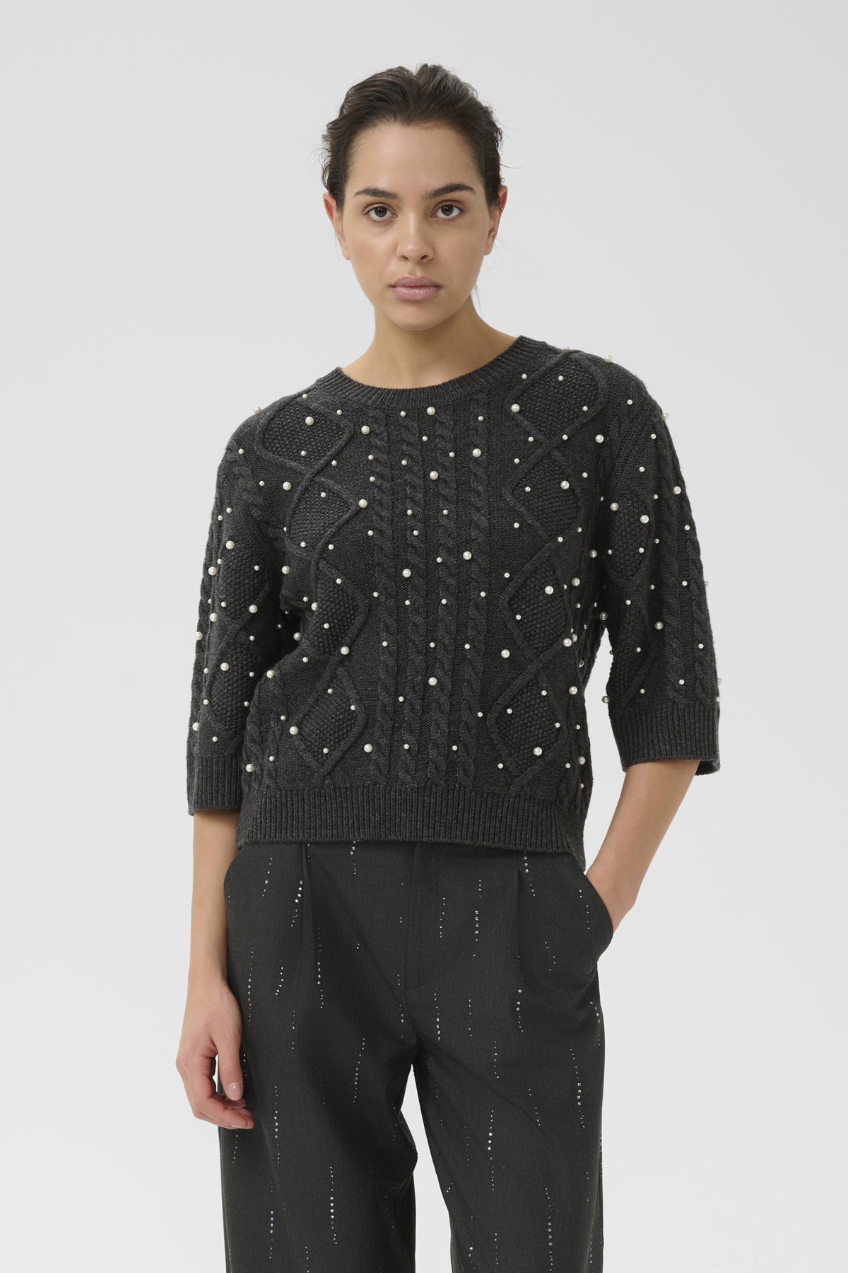GZtaiba deco pullover Dark Grey M‚lange - 108883 - 10910780