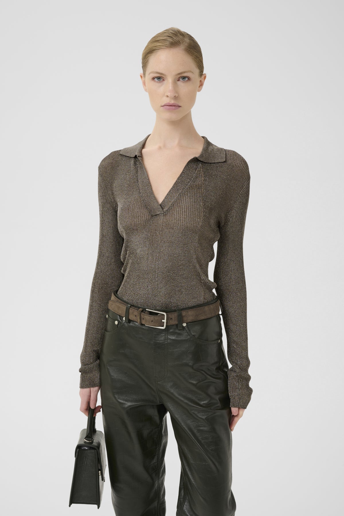 GZsilvi polo top Warm grey metallic - 106076 - 10910788