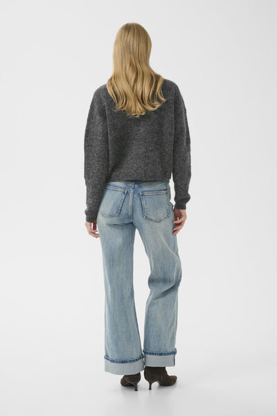 GZalpha shimmer cardigan Charcoal melange with lurex - - 10910817 Thumbnail