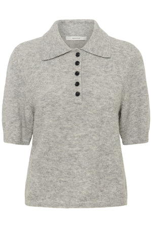 GZalpha ss polo pullover Light grey melange - 100493 - 10910852