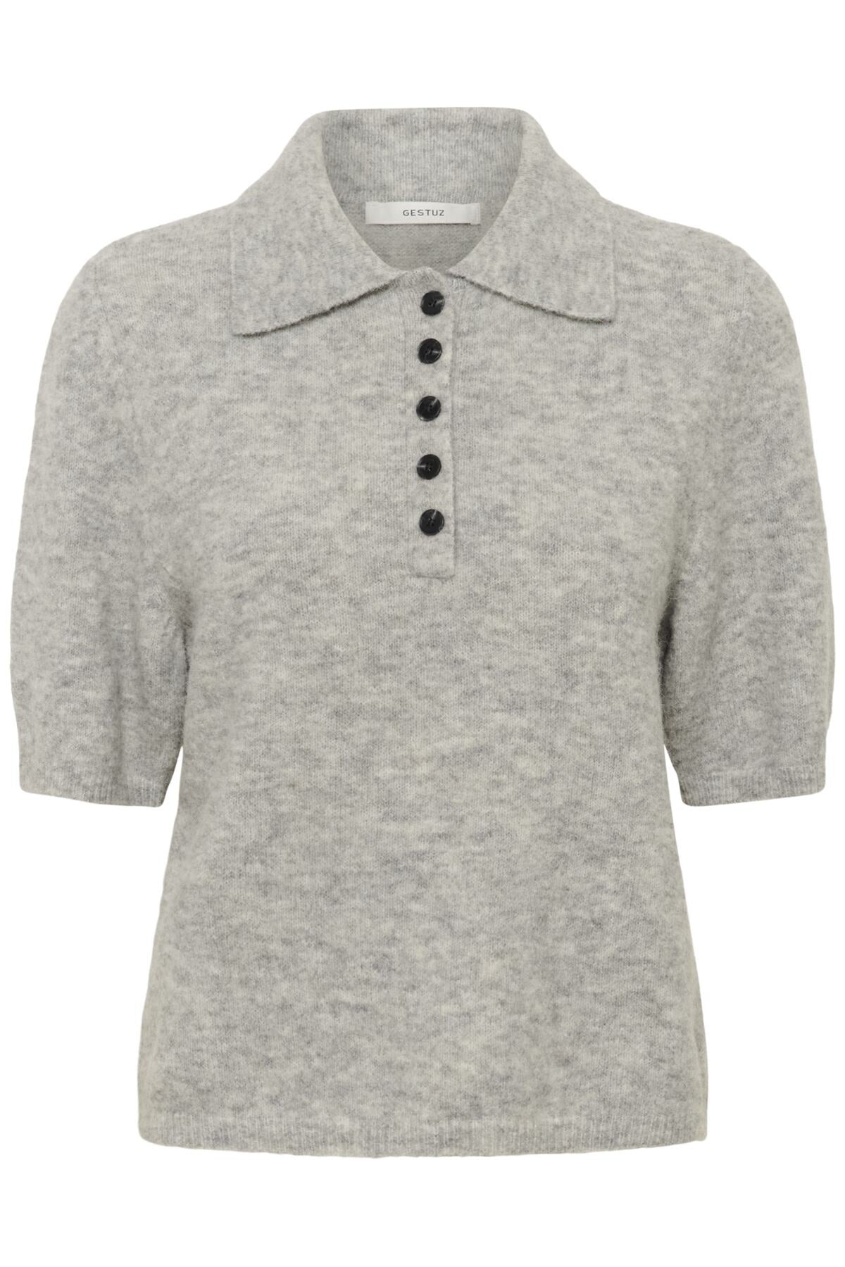 GZalpha ss polo pullover Light grey melange - 100493 - 10910852