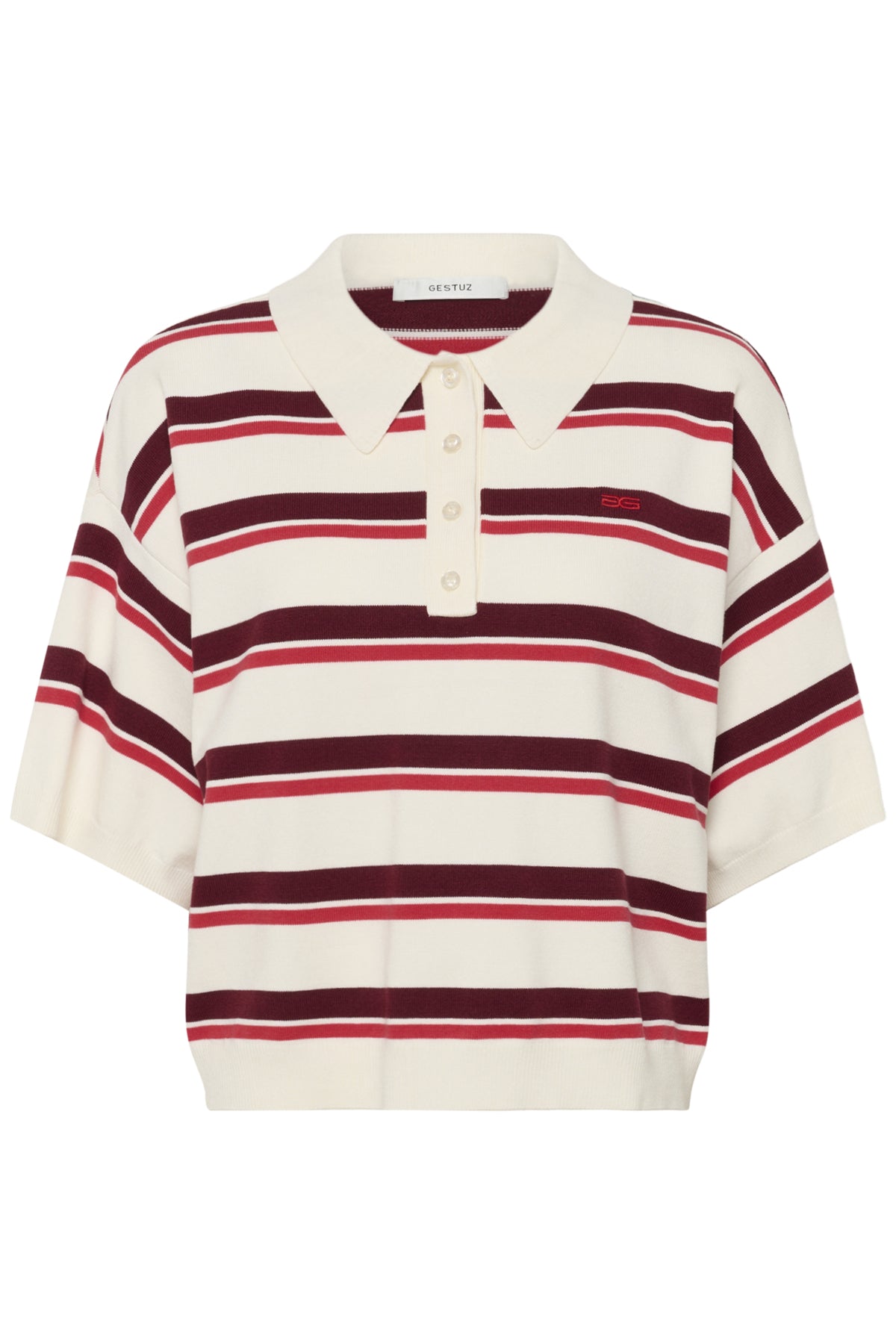 GZtaia ss polo pullover Egret/Cabernet/Poinsettia - 10 - 10910933