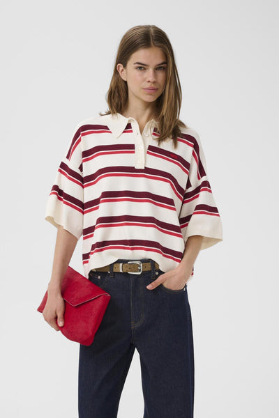 GZtaia ss polo pullover Egret/Cabernet/Poinsettia - 10 - 10910933 Thumbnail