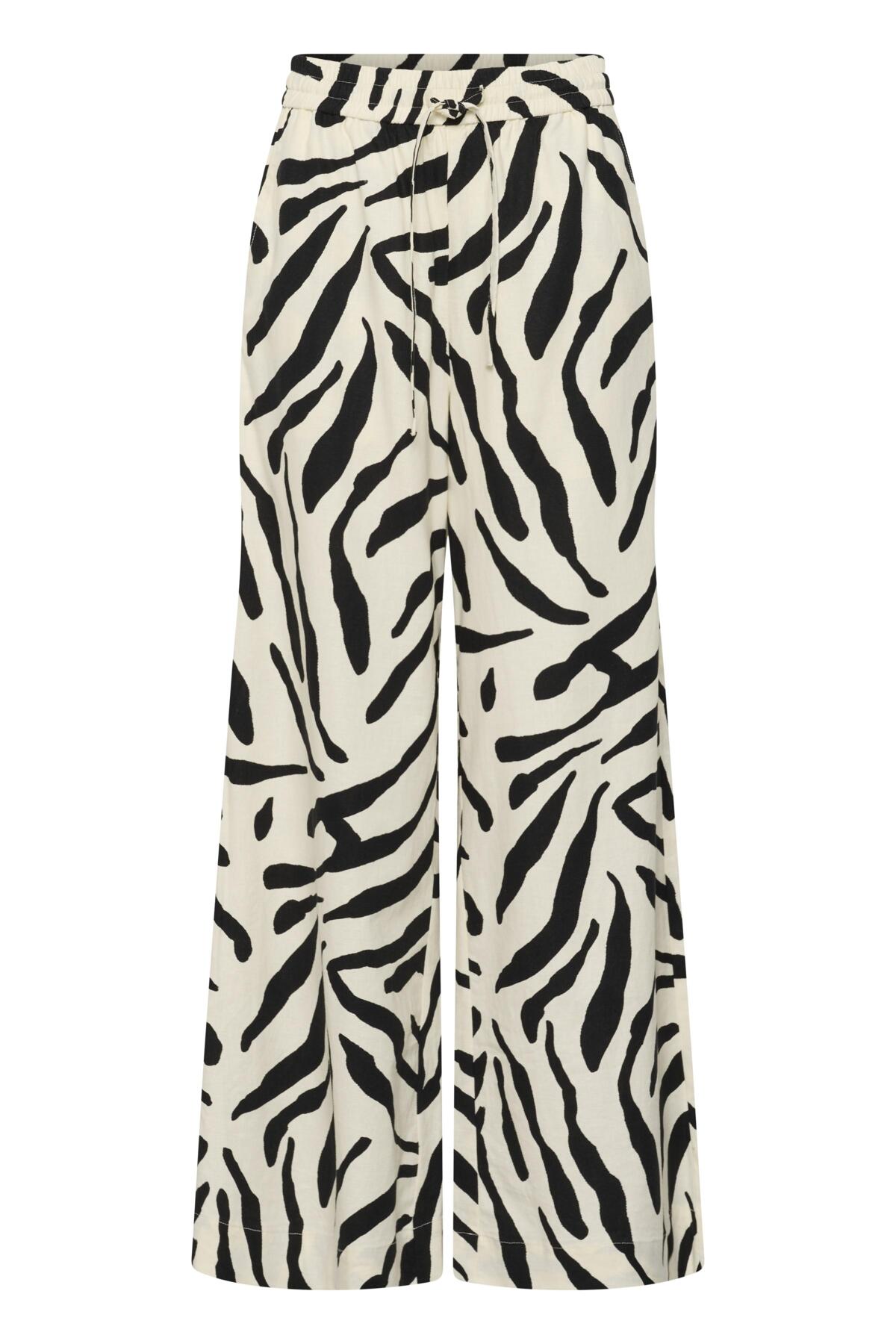 GZzeona P HW pants graphic black white animal - 1 - 10911160