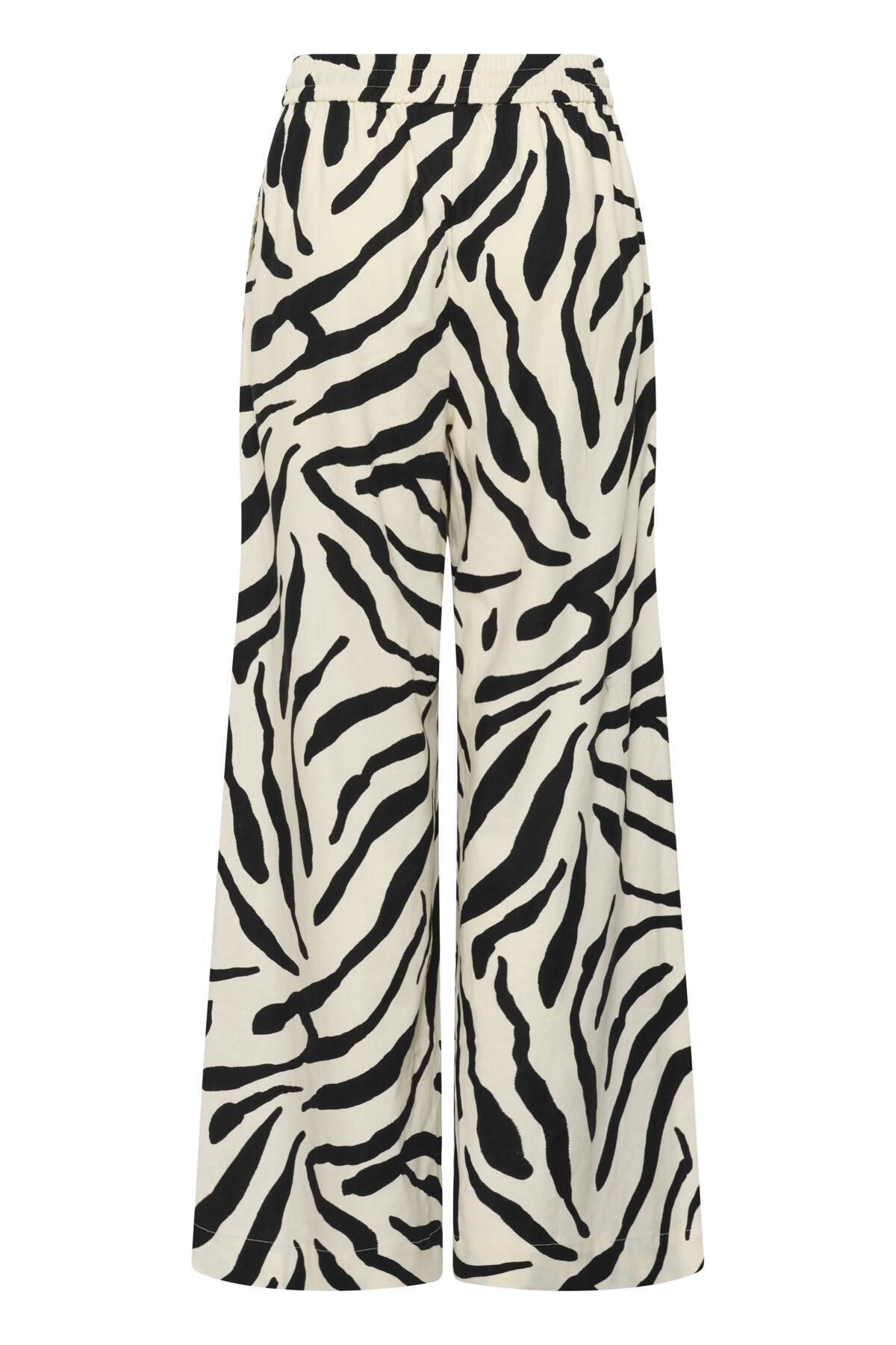 GZzeona P HW pants graphic black white animal - 1 - 10911160
