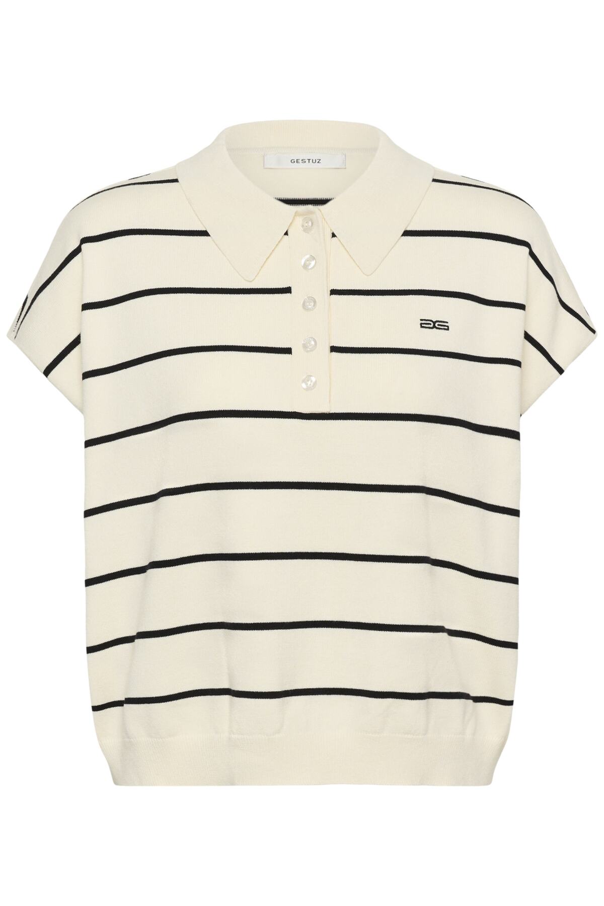 GZsaia ss polo pullover Egret/Black striped - 109393 - 10911206