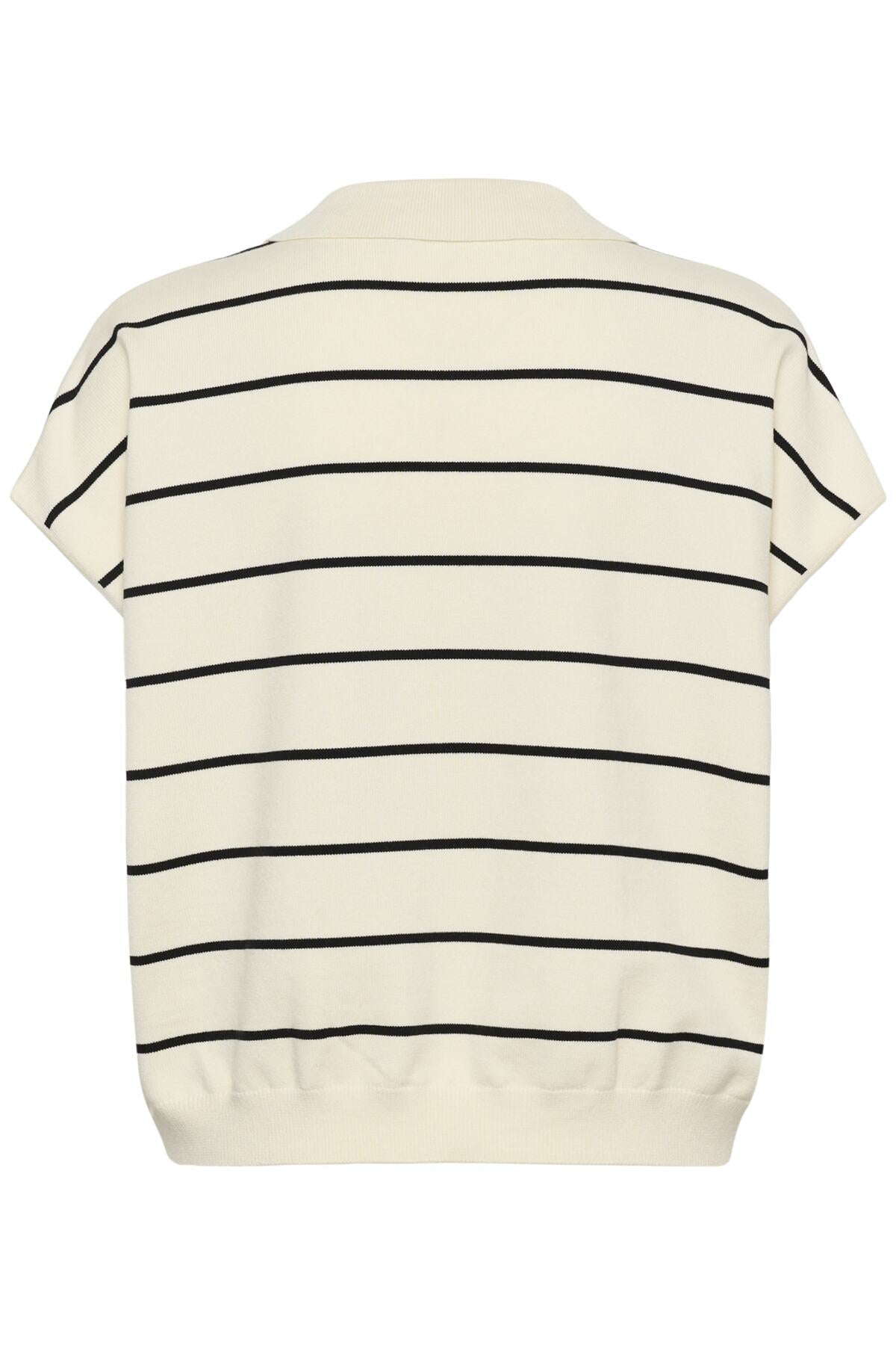 GZsaia ss polo pullover Egret/Black striped - 109393 - 10911206