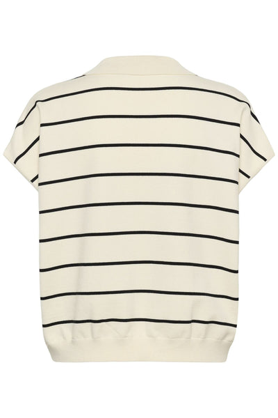 GZsaia ss polo pullover Egret/Black striped - 109393 - 10911206 Thumbnail