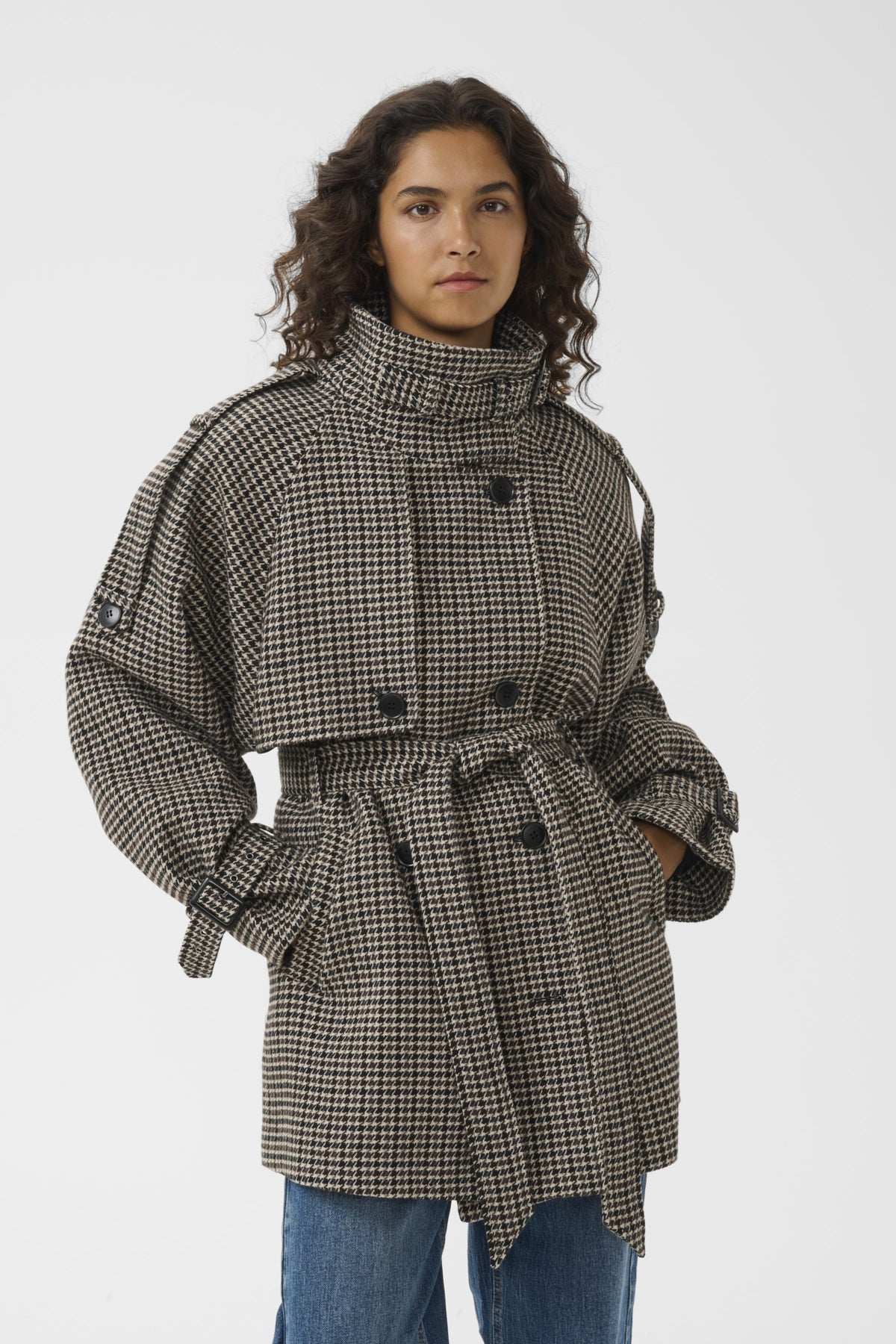 GZavic midi HT jacket Brown/green houndstooth - 1095 - 10911237