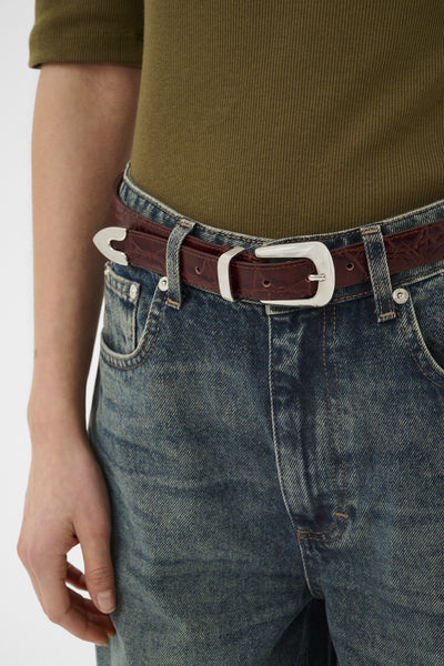 GZsuva patent belt Dark brown croco - 100094 - 10911356 Thumbnail