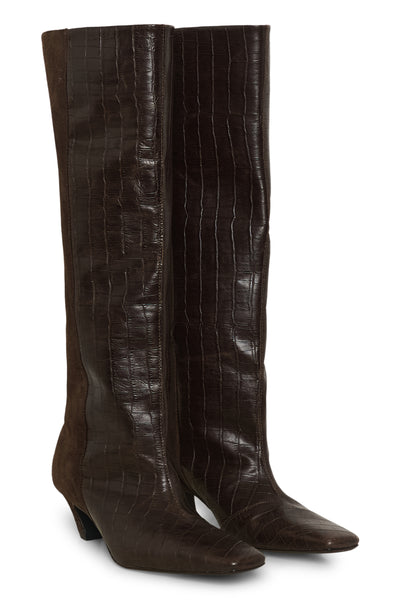 GZbobbie croco boots Dark brown croco - 100094 - 10911415 Thumbnail