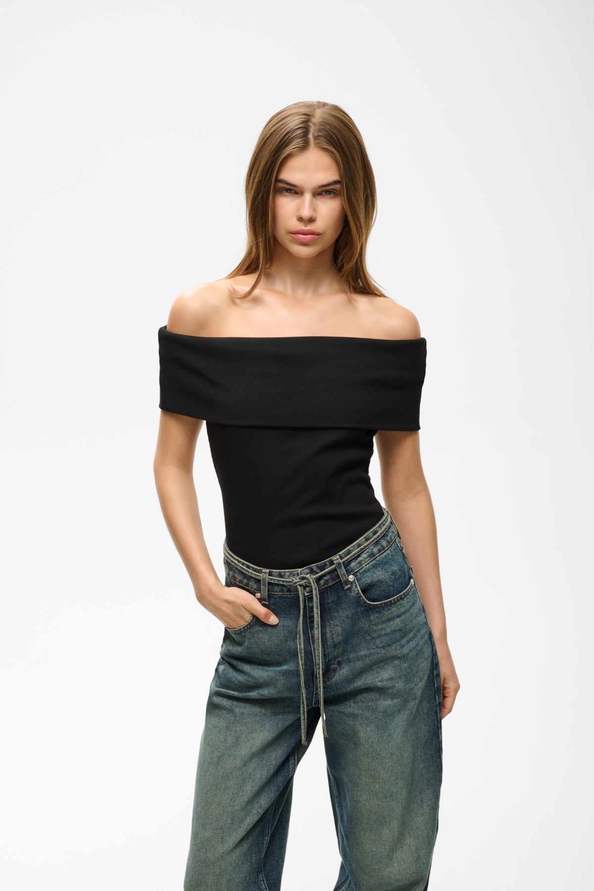 GZdrew off shoulder top Black - 100017 - 10911418