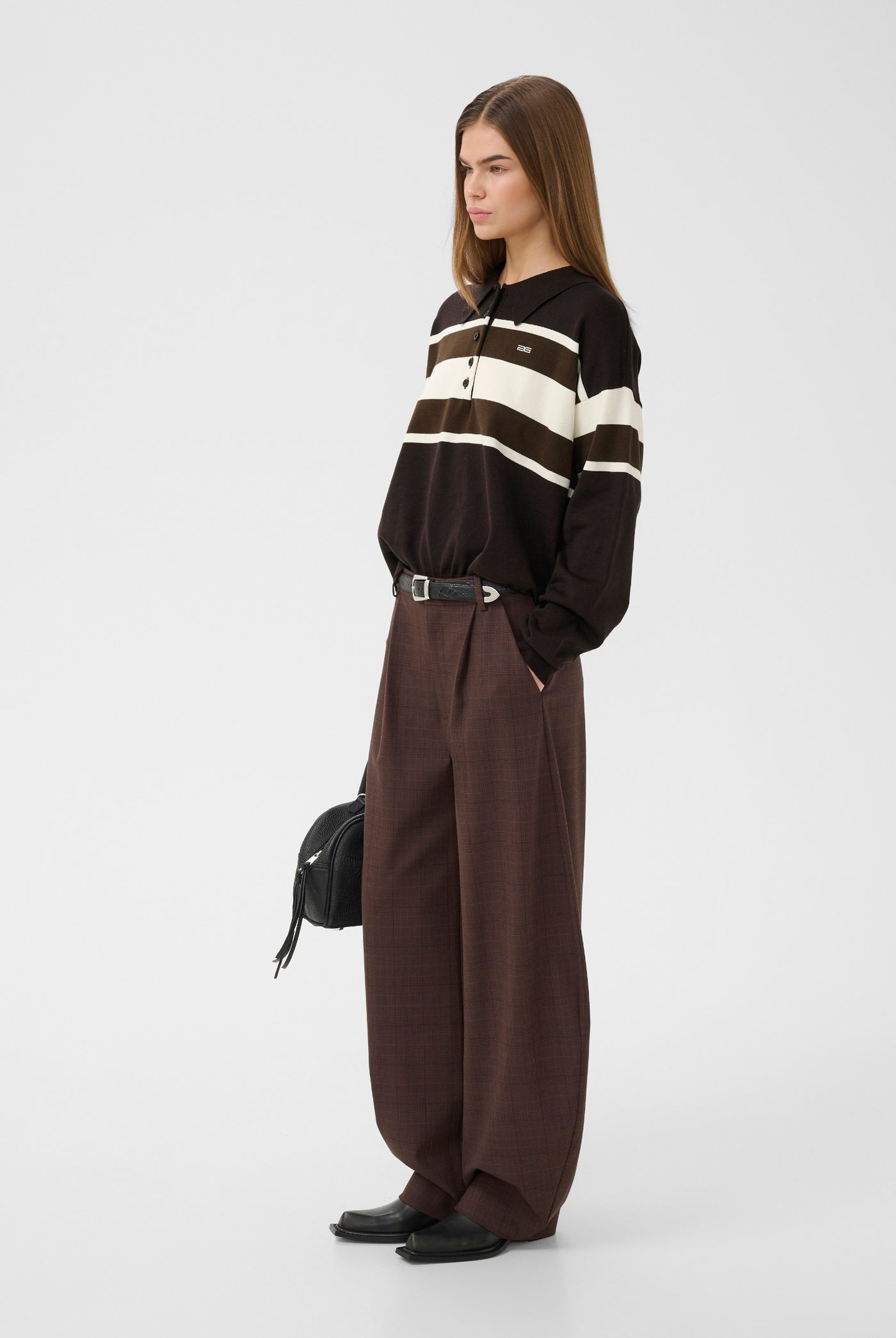 GZlavana HW pants brown check - 109903 - 10911441