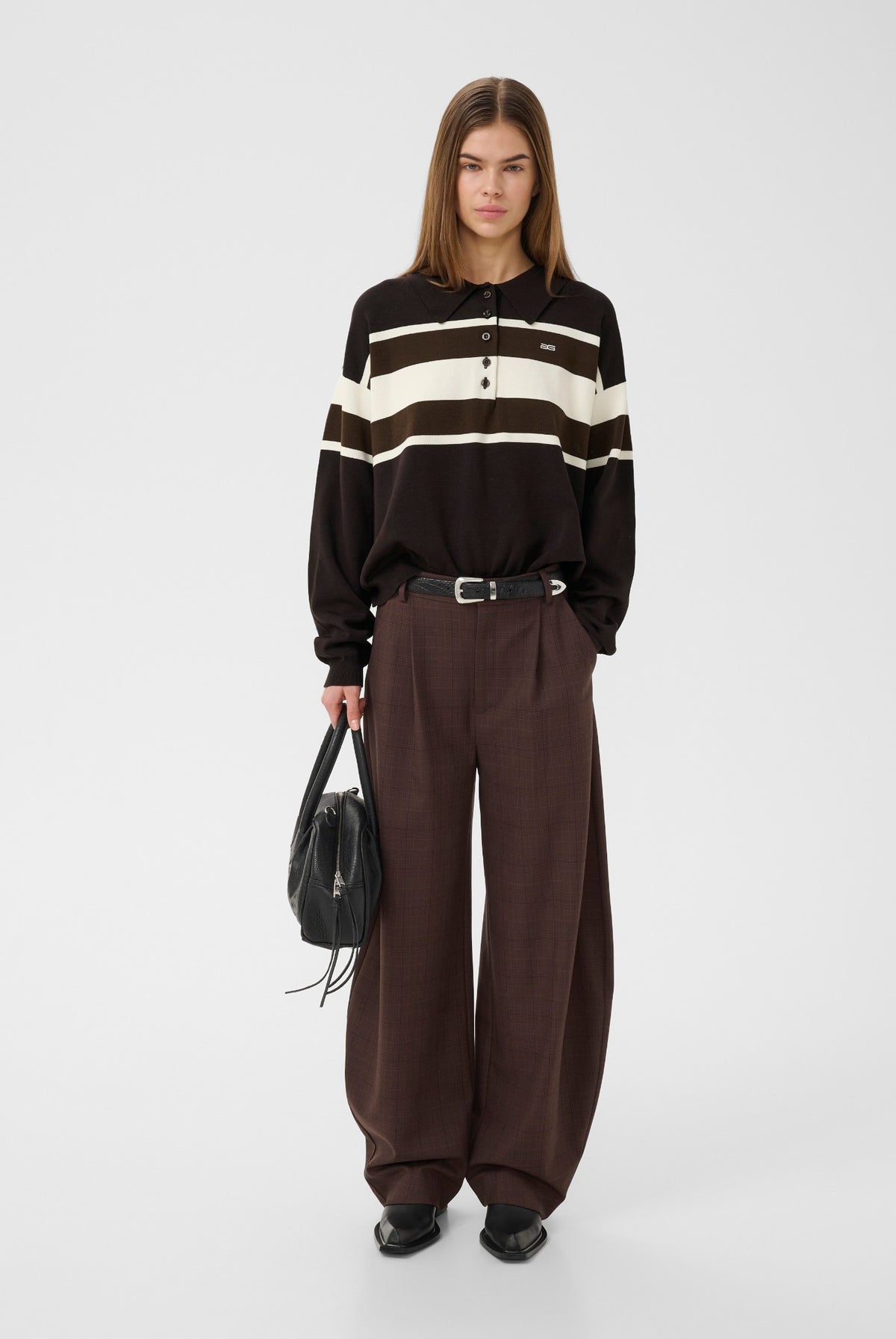 GZlavana HW pants brown check - 109903 - 10911441