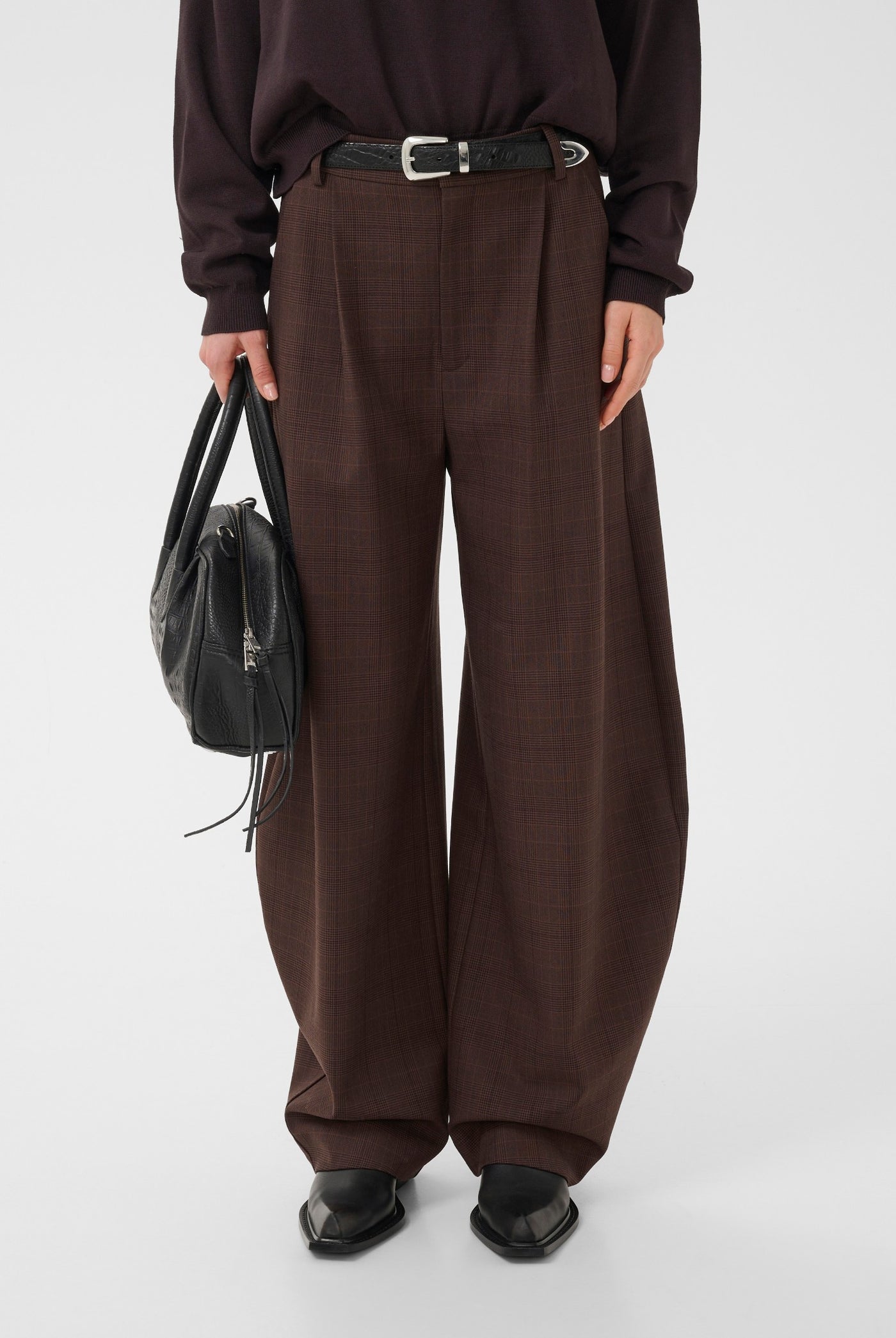 GZlavana HW pants brown check - 109903 - 10911441