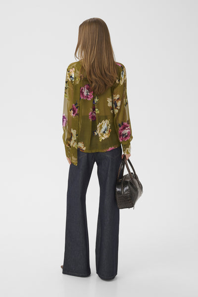 GZdarcia P shirt Olive green flower - 109853 - 10911450 Thumbnail
