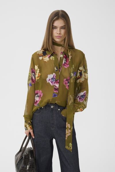 GZdarcia P shirt Olive green flower - 109853 - 10911450 Thumbnail
