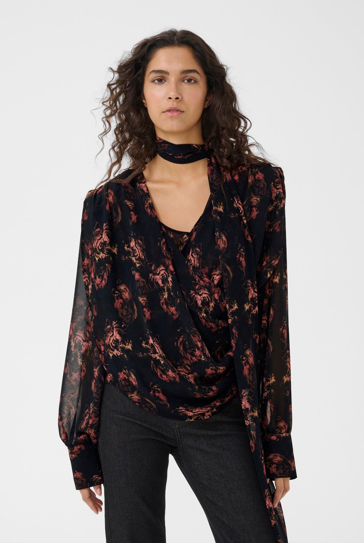 GZleean P blouse dark roses - 109849 - 10911452