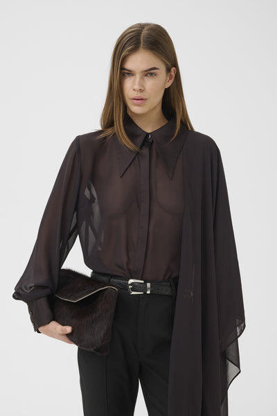 GZlynne scarf shirt Ganache - 191018 - 10911474 Thumbnail