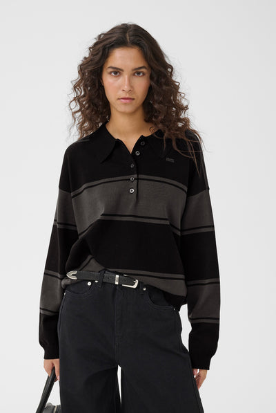 GZsilda polo pullover Black/Raven striped - 109930 - 10911513 Thumbnail