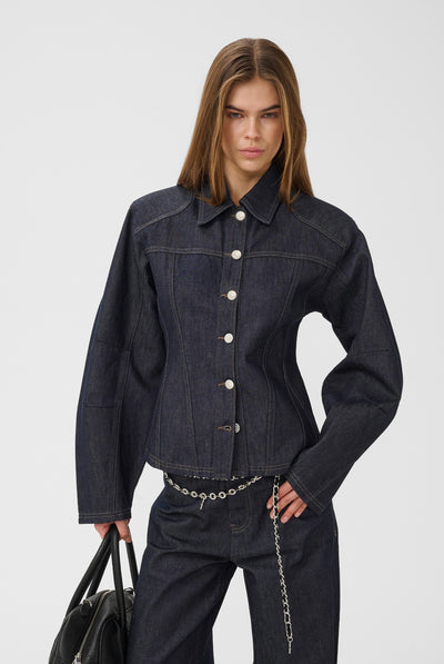 GZabina waisted jacket Dark blue Unwashed - 105699 - 10911521 Thumbnail