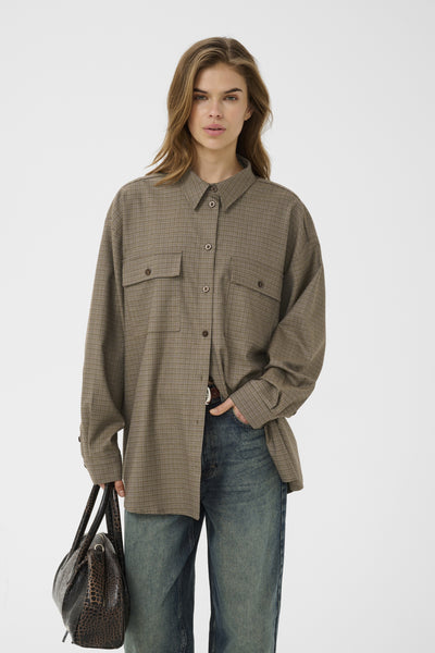 GZlamaya shirt brown blue check - 1000019 - 10911602 Thumbnail