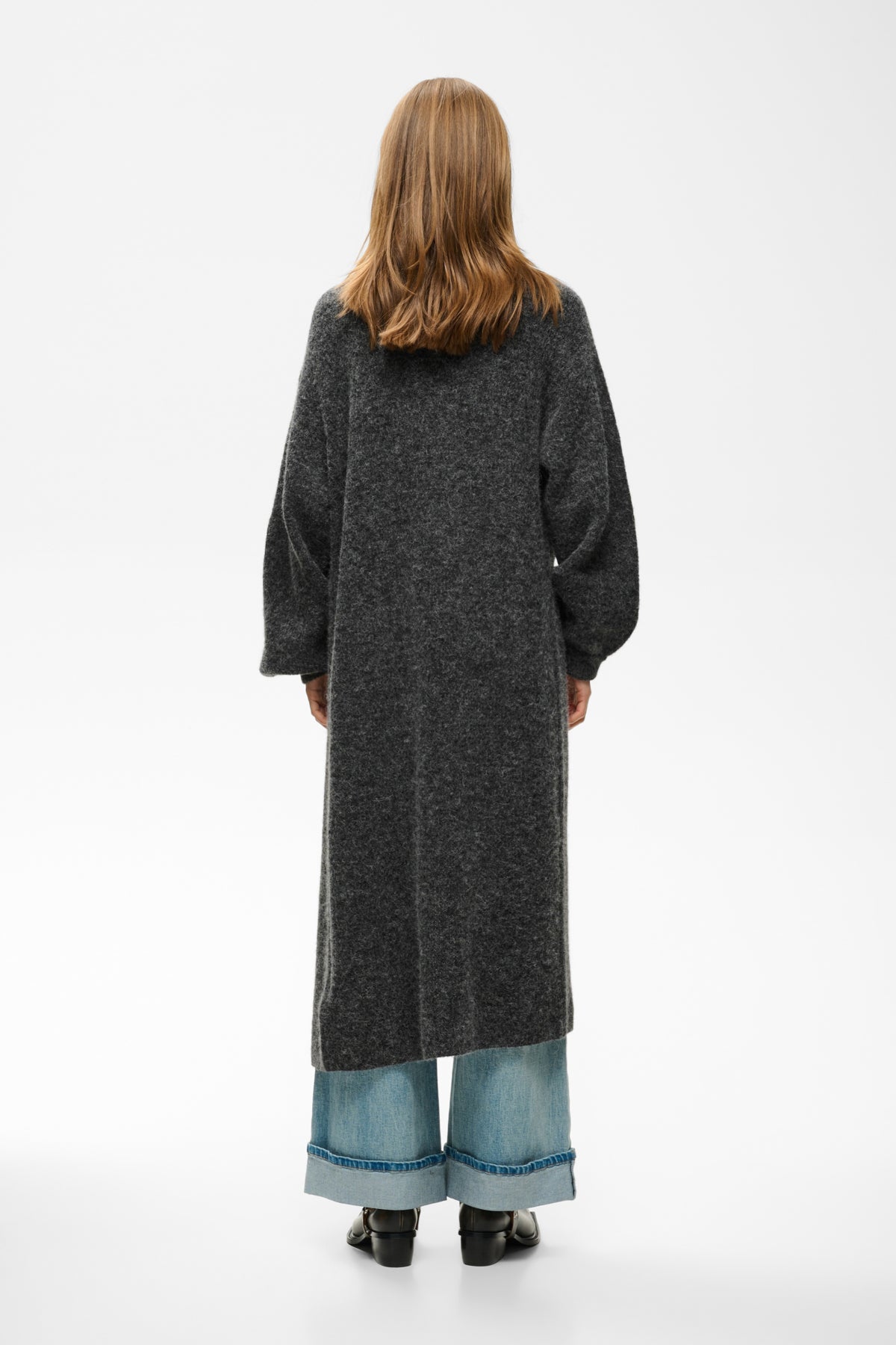 GZalpha long cardigan Charcoal melange - 106286 - 10911812