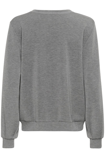 23 THE SWEAT BLOUSE Dark grey melange - 10703583 Thumbnail