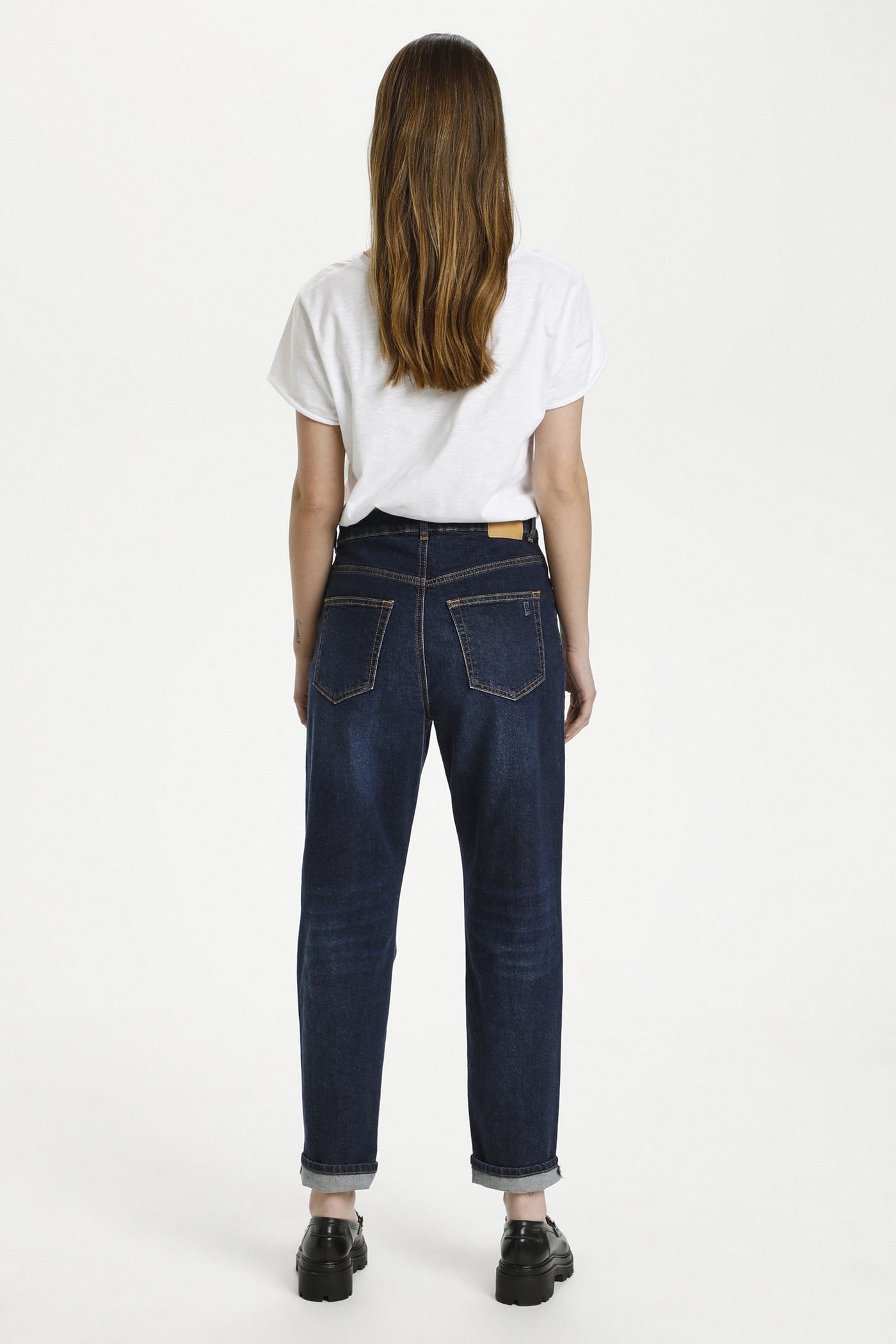 34 THE MOM 107 XHIGH STRAIGHT Dark Blue Retro Wash - 10703606