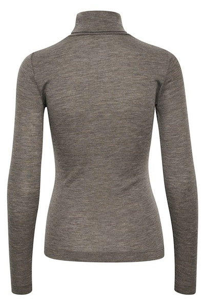 FangIW Rollneck Brown Melange - 30106097 Thumbnail