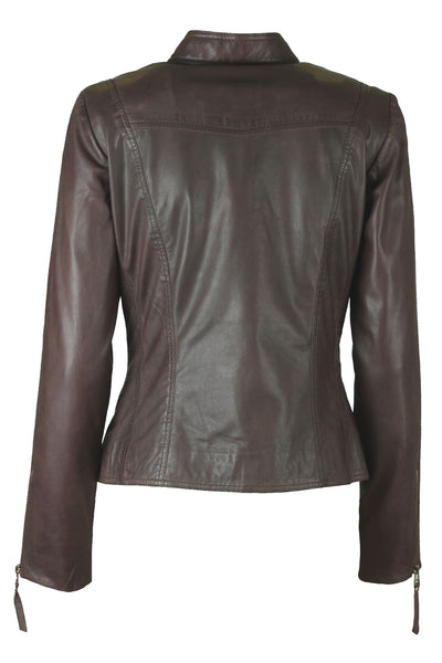 Biker Jacket Almond Brown - 10245 Thumbnail