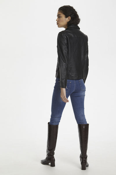 SLMaeve Leather Jacket LS Black - 30403641 Thumbnail