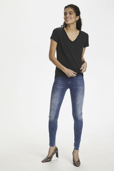 SLColumbine V-neck SS Black - 30404284 Thumbnail