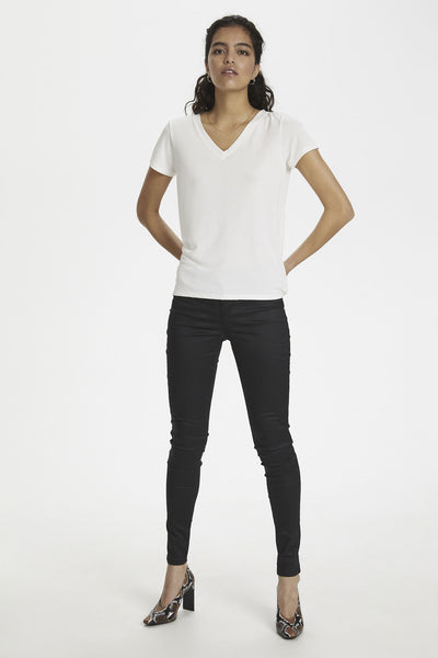 SLColumbine V-neck SS Broken White - 30404284 Thumbnail