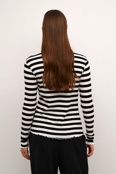CandaceKB Big Stripe LS Egret/Meteorite Stripe - 10104638 Thumbnail
