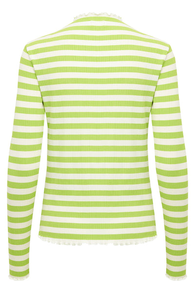CandaceKB Big Stripe LS Bright Lime Green - 10104638 Thumbnail