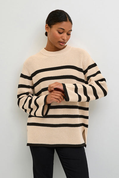 KAcilla Knit Pullover Sand Dollar / Black Stripe Thumbnail