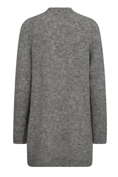 MMThora Long Cardigan Grey Melange Thumbnail