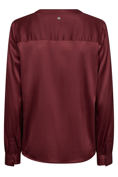 MMEnfa Satin Blouse Garnet - 155980 Thumbnail