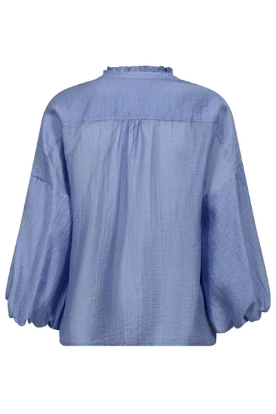 KendraCC Frill Blouse Pale Blue Thumbnail