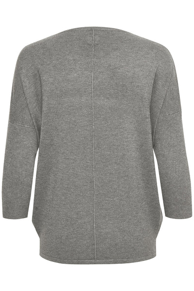 A2561, MilaSZ R-Neck Pullover Mist Grey Melange - 30500003 Thumbnail