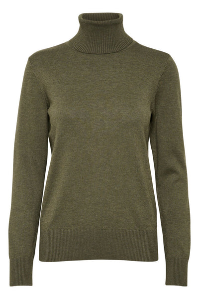 J2046, MilaSZ Rollneck Pullove Army Green Melange - 30500018 Thumbnail