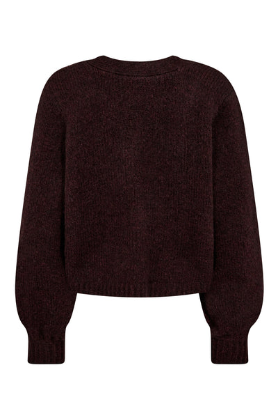 CozyCC Twist Back Knit 87-Winered - 32127 Thumbnail