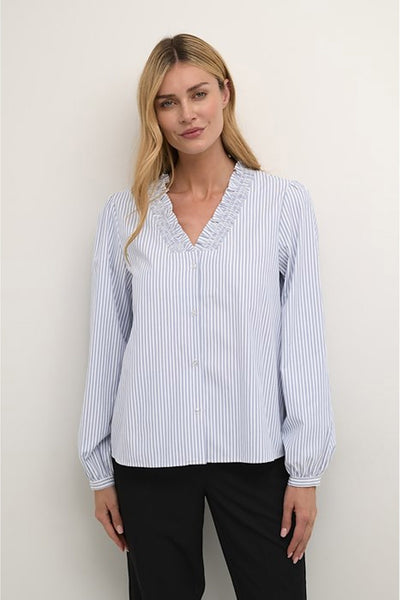 KAmaibritt Shirt Blue and white stripe - 10508218 Thumbnail