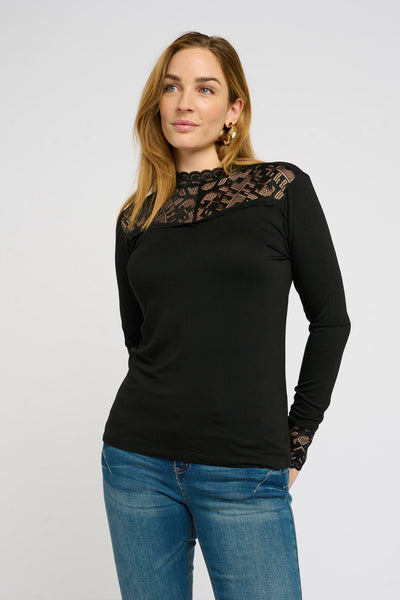 CRTrulla Jersey Blouse Pitch Black - 10610672 Thumbnail
