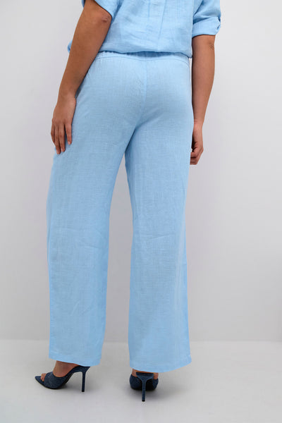 CRBellis Linen Pant Placid Blue Melange - 10611574 Thumbnail