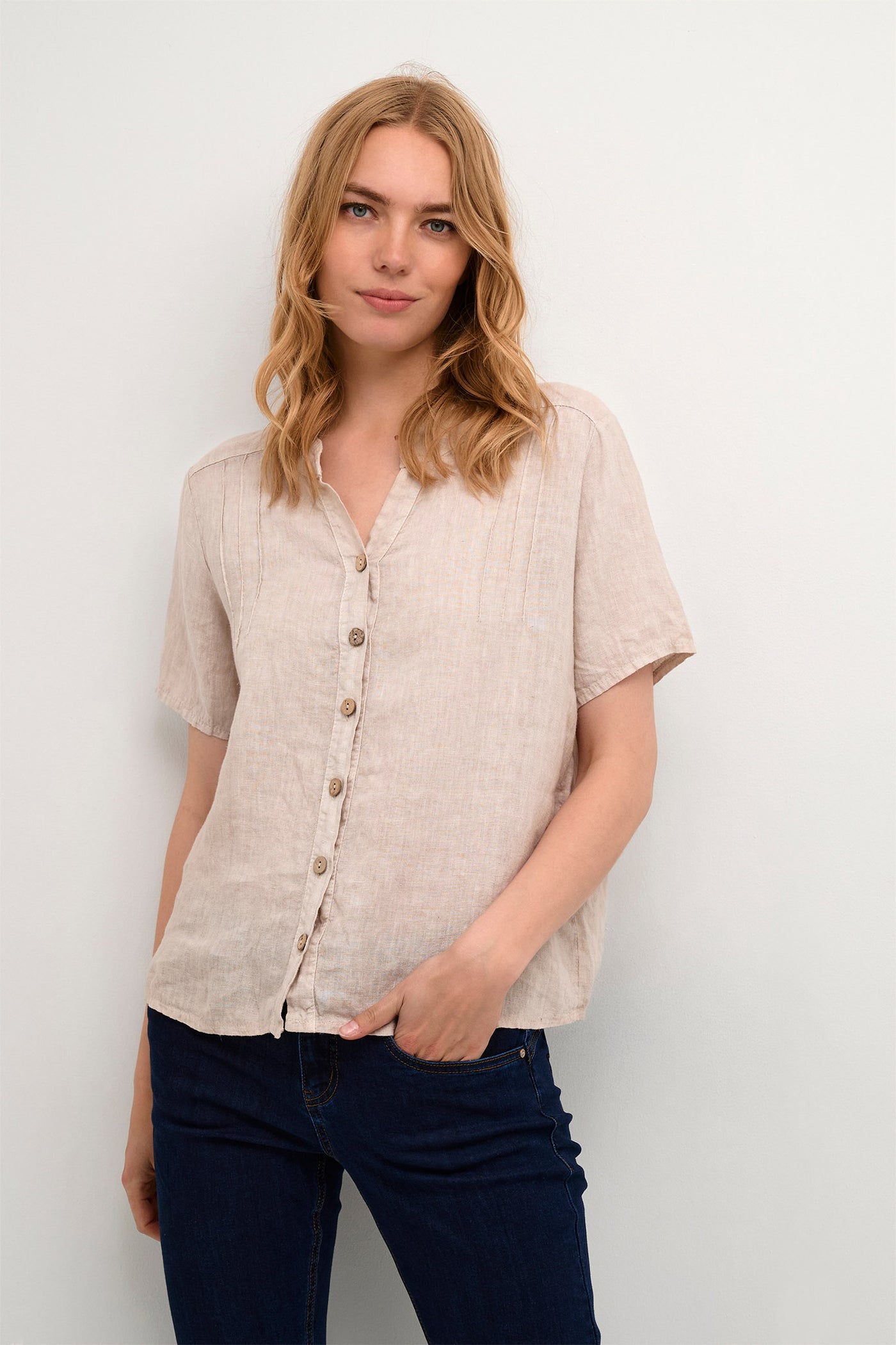 CRBellis Linen Shirt Crispy Sand - 10611578