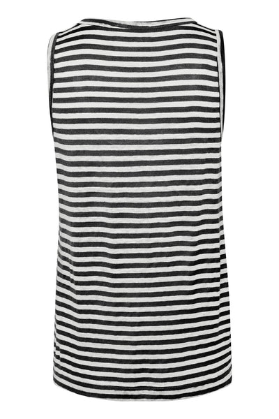 LisaMW Striped Top Black W.White stripe - 10704687 Thumbnail
