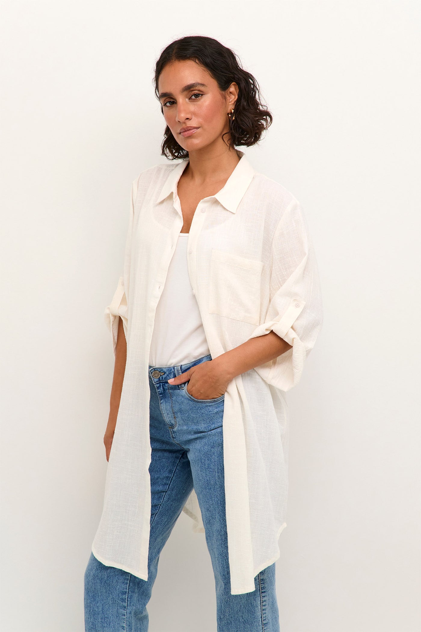 KApauline Shirt Dress Chalk - 10508528