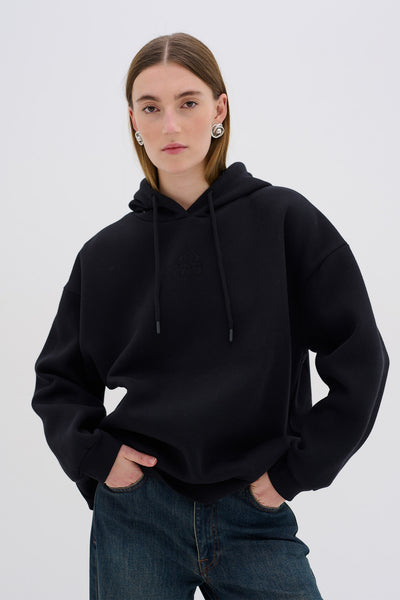 EnzoMW Logo Emb. Hoodie Black - 10704896 Thumbnail